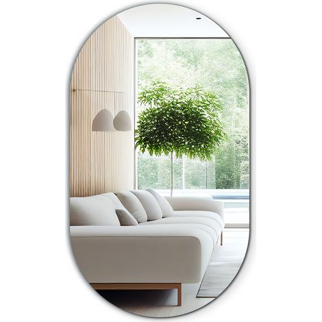 Miroir décoratif suspendu pour la chambre Japandi 46 cm x 80 cm (1/5)