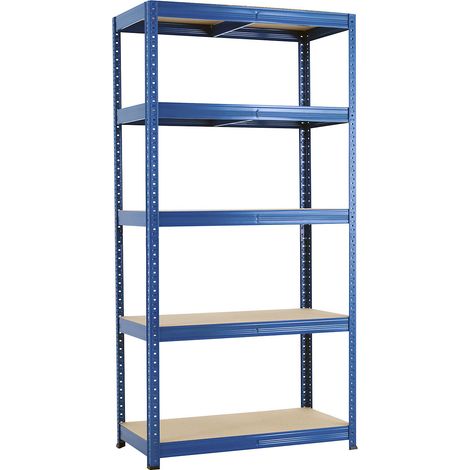 FRANKEL kaiserkraft, Rayonnage emboîtable bleu, 5 tablettes en (1/2)