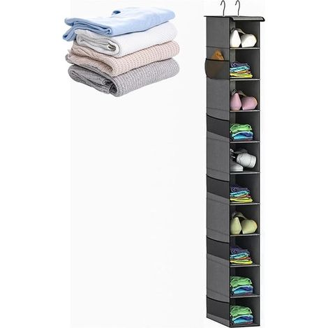 Organisateur De Placard Suspendu, Étagères À Niveaux, Rangement Plusieurs Pour Pulls, Chaussures, Sacs À Main Et Vê (1/5)