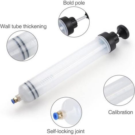 500cc Huile Aspiration seringue avec Tuyau,extracteur de Liquide de Frein, Aspiration et Remplissage manuels de Carburant,Pompe de (1/5)