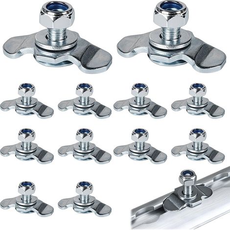 12x Rail D'arrimage D'extrémité M8x20, Rail D'arrimage Single 500 daN Ferrures de Rechange pour Rail D'arrimage Acier Galvanisé, Airline Ferrure D'extrémité pour Arrimage du Chargement Fitting (1/5)