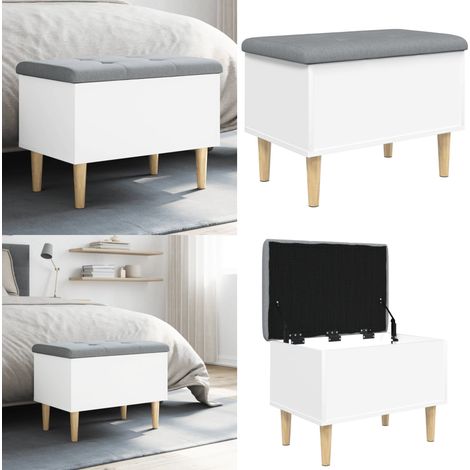 vidaXL Sitzbank mit Stauraum Weiß 62x42x46 cm Holzwerkstoff (1/5)