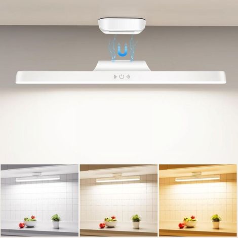 Reglette LED Cuisine Rechargeable USB, 3000mAh Lampe Murale Sans Fil, Lumiere Magnetique, Barre Eclairage Tableau a Pile pour Placard, Interieur, Vitrine, Armoire, Meuble (1/5)