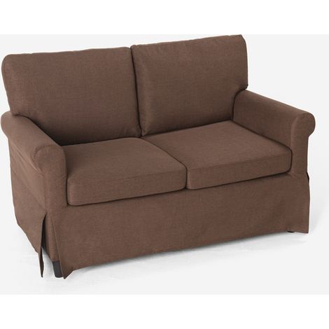 Divano 2 posti design classico moderno per salotti e soggiorni in tessuto Epoque - Marrone