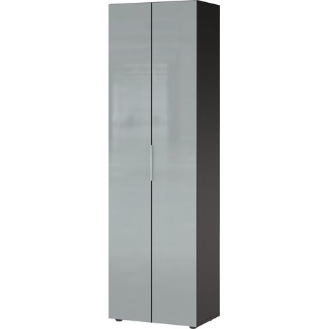 Armoire d'entrée design verre gris 2 portes Artom