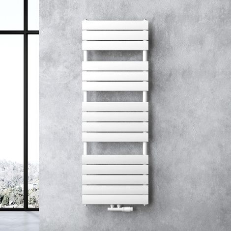 doporro Design Badheizung Flachheizkörper 140x60cm Weiß Paneelheizkörper Einlagig Horizontal Mittelanschluss Bad-Heizkörper