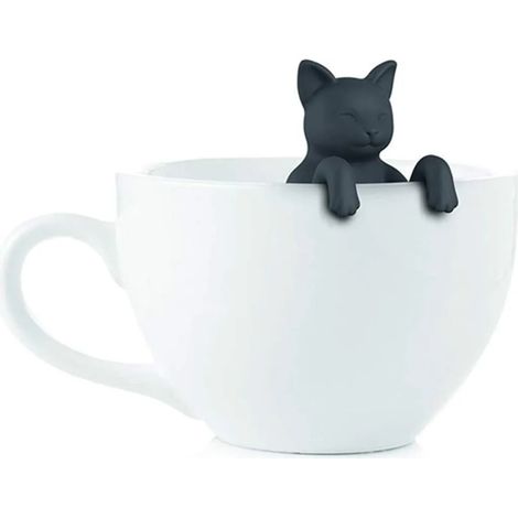 Lot de 2 infuseurs à thé en silicone en forme de chat, boule à thé passoire (1/4)