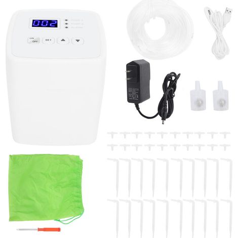Automatische Gartenbewässerungsuhr mit intelligenter Bewässerungssteuerung, 100–240 V, Doppelpumpe für 20 US-Töpfe (1/5)