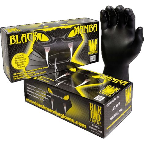 Boîte de 100 gants jetables nitrile noir XL – Résistance mécanique hors norme – Protection contre produits chimiques – Non poudré – CBM