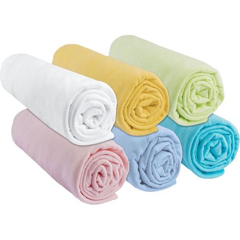 Drap housse 50x100 cm Coton Jersey Multicouleur (Lot de 6) (1/4)