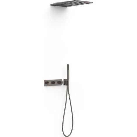 Kit robinet thermostatique encastré 3 voies pour douche B-system Graphite - TRES 30725305GR