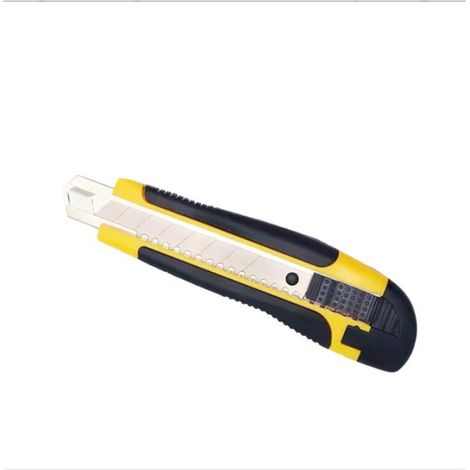 Cutter à lame segmentée (lame tranchante de 18 mm revêtement ergonomique soft grip blocage de la lame, rechargement automatique rangement de la lame) (1/5)