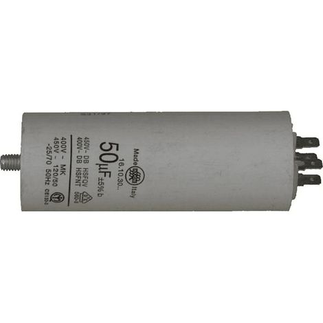CONDENSATEUR PERMANENT 50 ΜF 450 V POUR LAVE LINGE - 11340 (1/3)