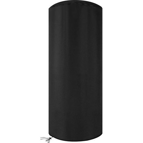Funda protectora para estufa de patio y sombrilla - Uso exterior en jardín - Impermeable - Transpirable - Tela - Patio - Redonda Ø 50cm x 120cm - Negra (1/4)