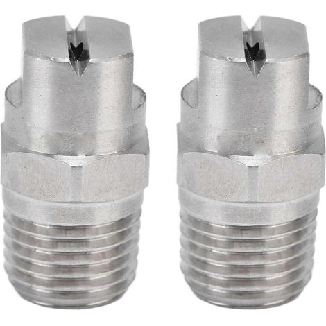 2 Stück Flachstrahl-Sprühdüsen aus Edelstahl, robust, langlebig, einstellbarer Wasserdurchfluss, breiter Winkel, automatisch