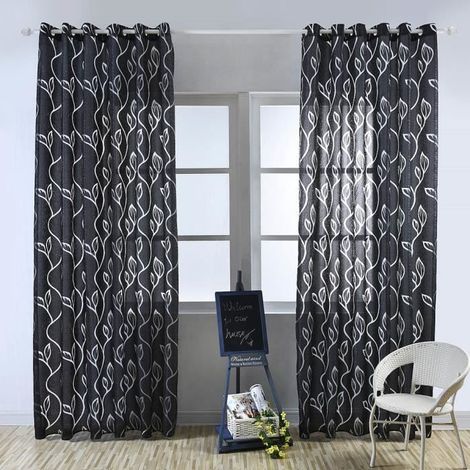 Voilages - Feuillet noir - 100 x 250 cm(Une pièce)