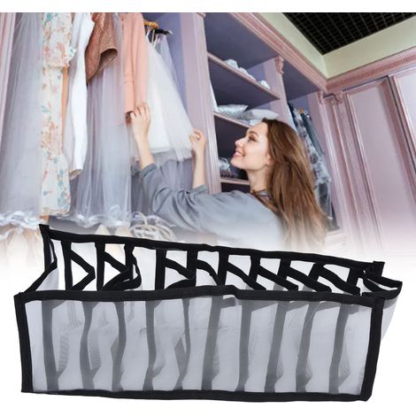 Boîte de Stockage À Mailles - Organiseur de Rangement pour Dessous, Soutiens-gorges, Chaussettes - Nylon, 11 Cases - Design Étirable et Pliable (1/5)