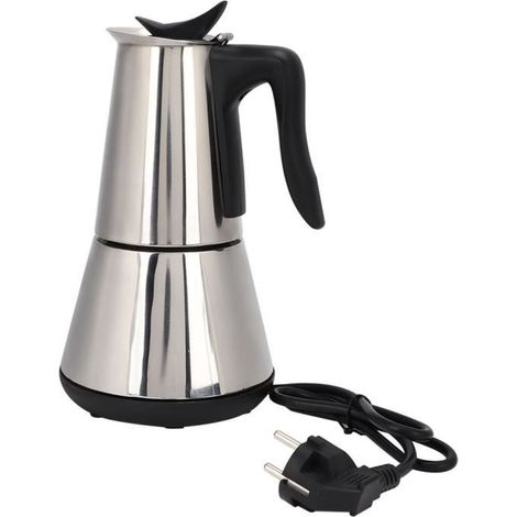 Cafetière électrique - SODIAL - Moka 6 tasses - Acier inoxydable - Gris - Percolateur (Expresso) (1/4)