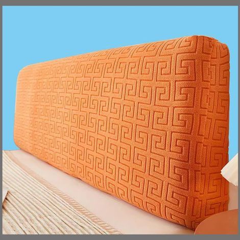 Housses De Tête De Lit Extensible Couverture De Tête De Lit Rembourrée Lavable Antipoussière Spandex Housse De Protection Pour Lits Simples Doubles King Size ( Color : A-Orange , Size : 180cm(180-190) (1/3)