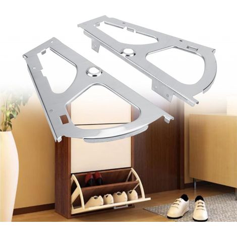 2 charnières pour meubles en acier inoxydable, accessoires de remplacement pour tiroir et étagère à chaussures, usage cuisine salon (1/5)