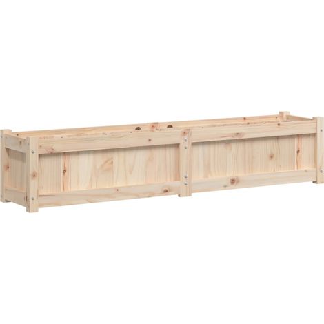 Macetero bancal elevado plantas flores terraza jardín 150 x 31 x 31 cm madera maciza de pino marrón 020037427