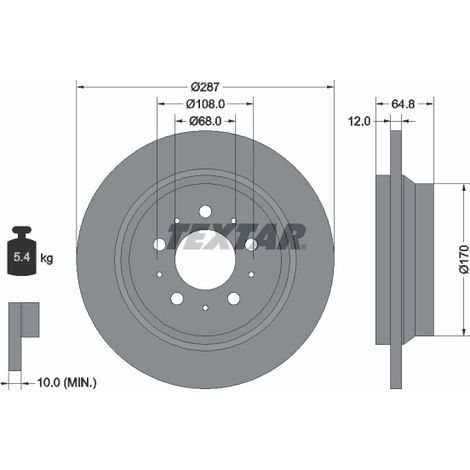 Lot de 2 Disques de frein Textar 92100703 VOLVO 31471821 9434167 94341670