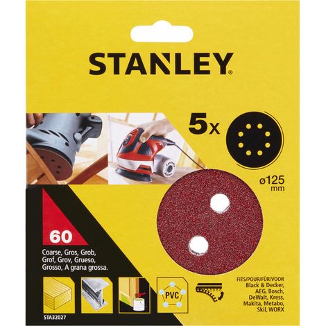 Stanley STA32027 cf 5 dischi da 125 mm a strappo grana 60 per rotorbitali (1/2)