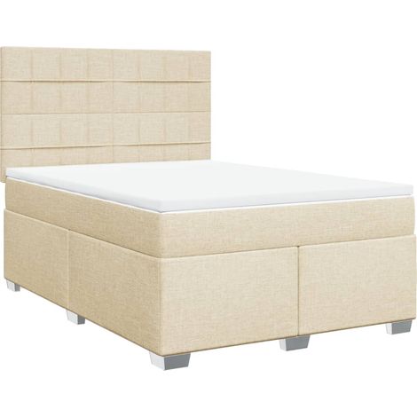 Maison Exclusive - Boxspringbett mit Matratze Creme 160x200 cm St