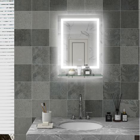 Specchio da bagno LED 70x50 cm, 3 colori, antiappannamento FloraGrace (1/5)