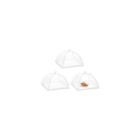 Cloche Alimentaire Pliable, Anti-Mouche Couvercle de Nourriture, 3 Pièces Cloche à Nourriture, Couverture de Gâteau Pliable,Tentes Alimentaires, pour Barbecue Pique-Nique Aliments, (3232cm) (1/5)