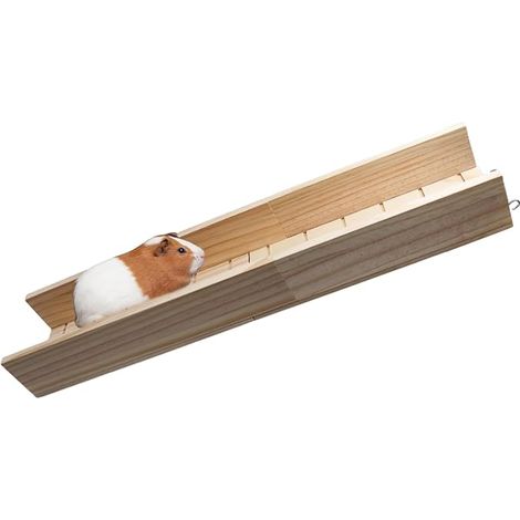 Rampe d'escalade pour cochons d'Inde, Pont en bois pour jouets d'animaux, Échelle pour hamster, Accessoire pour petits animaux cochons d'Inde, hamsters, rats, chinchillas, écureuils - 60 × 12,5 × 7 cm (1/5)
