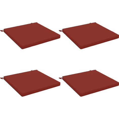 Cuscini per Sedia in 4 Pezzi SOEST 4 pz 100% Poliestere Rosso vidaXL