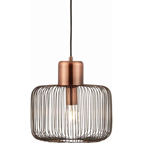 Endon Nicola - Lampadario a sospensione in filo di rame antico, 1 luce, attacco E27 (1/5)
