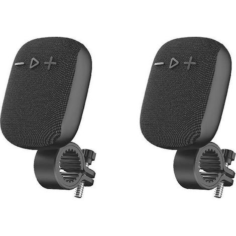 Lot de 2 enceintes Bluetooth sans fil pour guidon de vélo – Haut-parleur d'extérieur avec caisson de basses pour cyclisme