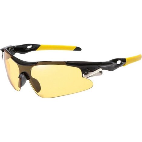 Gafas de ciclismo, lentes polarizadas, protección UV, resistentes al viento, ultraligeras para deportes al aire libre - amarillas (1/4)