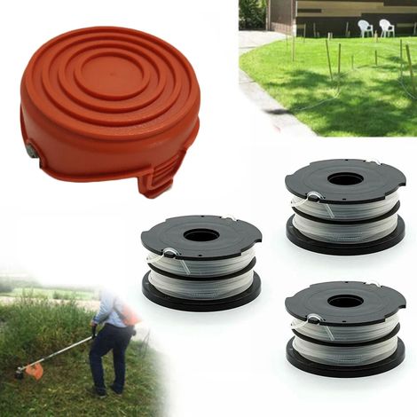 1 couvercle de bobine + 3 bobines pour tondeuses à gazon Black & Decker GL315, GL350 et GL650 - Accessoires de rechange et outils de jardin