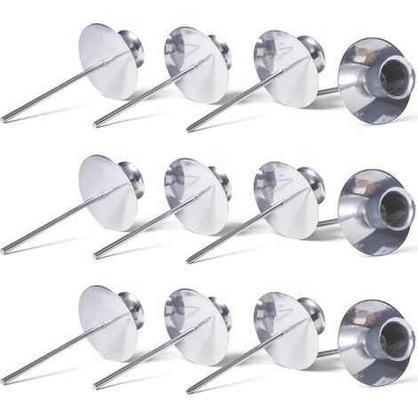 12x Novaliv Kerzenständer Stabkerze, Kerzenpin, Kerzenhalter, 12x Stabkerzen SILBER (1/5)
