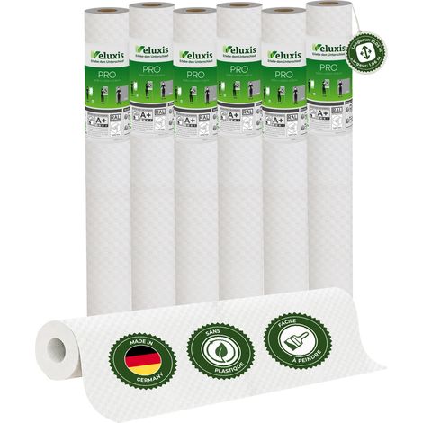 Veluxis® Papier peint intissé PRO 10,05 m x 0,53 m (motif en relief, lot de 6) – excellent rapport qualité-prix, idéal pour les grandes surfaces et les plafonds – Fabriqué en Allemagne