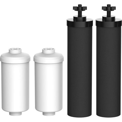 Water Filter, Compatible with Black Filters (BB92) & Fluoride Filters (PF2) Combo Pack and Gravity Filter System Includes 2 Black Filters and 2 Fluoride Filters (1/5)