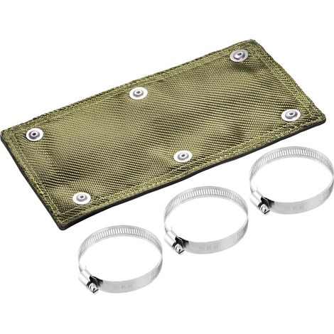 Bande Thermique d’Échappement 30 x 15 cm en Titane, avec Collier de Serrage et Gant – pour Pot d’Échappement Voiture et Moto (1/5)