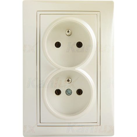 Toma de corriente francesa doble, completa con protección de contacto DOMO Kanlux 25376