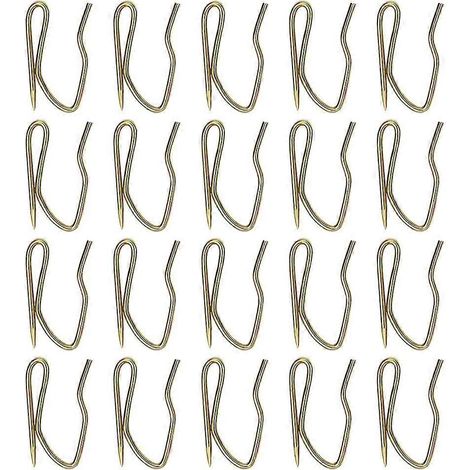 50 crochets de rideau en acier inoxydable en forme de S, accessoire auxiliaire pour rideaux (dorés)-2.5x1.5cm-Golden (1/4)