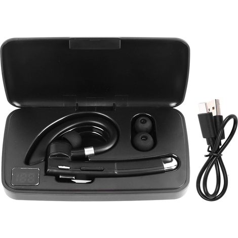 Écouteur Bluetooth sans fil antibruit étanche avec affichage numérique de la batterie, étui de charge inclus, pour conduite (1/5)