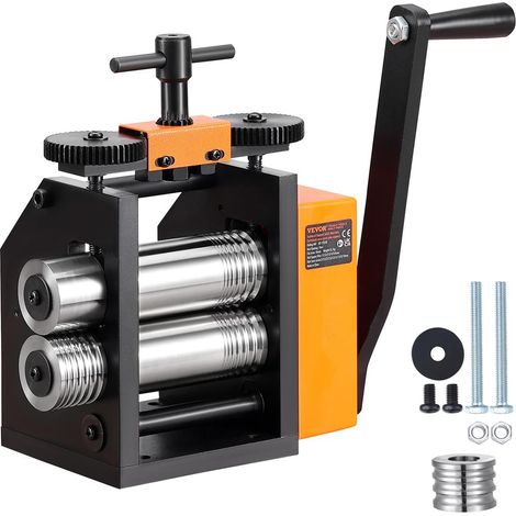 Bijoutiers, réglage précis avec manivelle : machine de laminage 75 mm, laminoir 3-en-1 pour or, argent et atelier (1/5)
