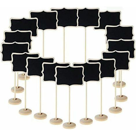 Mini Ardoise, Tableau Craie Rectangle avec Support Etiquette Ardoises pour Décoration de Mariage Message Board Marque Place Panneau de fête (10pcs), BLOW (1/5)