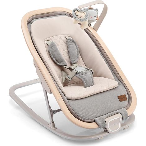 Transat 2-en-1 pour bébés, transat portable à 3 positions d'inclinaison, avec jouets suspendus et sac de transport - Gris clair