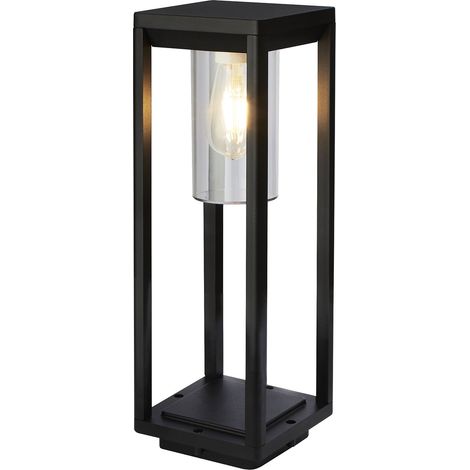 Paletto Da Esterno Contemporaneo Atlanta Alluminio Nero Policarbonato Luce E27 (1/5)