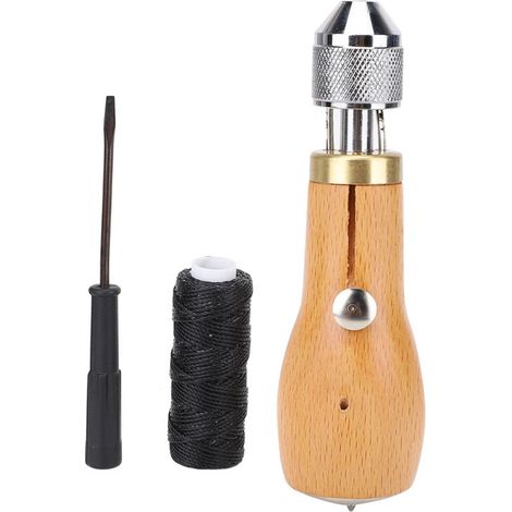Punzón para puntada recta, herramienta de costura de cuero para bricolaje, kit de accesorios (manual)