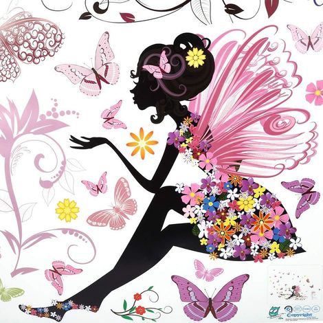 Removable PVC Flower Wall Sticker, 50x70cm, with Proof, Decoration for Little Girl's Room, Living Room (1/5)