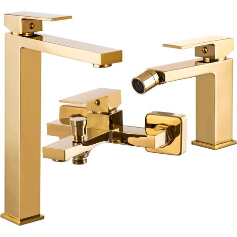 Set de Robinetterie de Salle de Bain Granitan Ister Doré Bain Lavabo Bidet 1 kit (1/5)